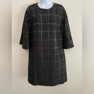 St. John Coture Caviar Black Argyle Suit Jacket Evening Coat 12 Luxury Old Money